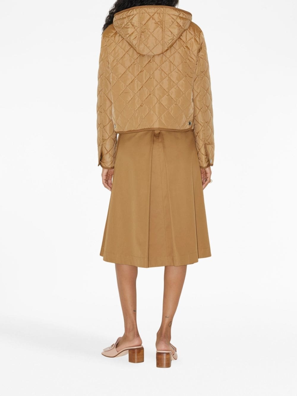 belted-waist flared skirt - 4