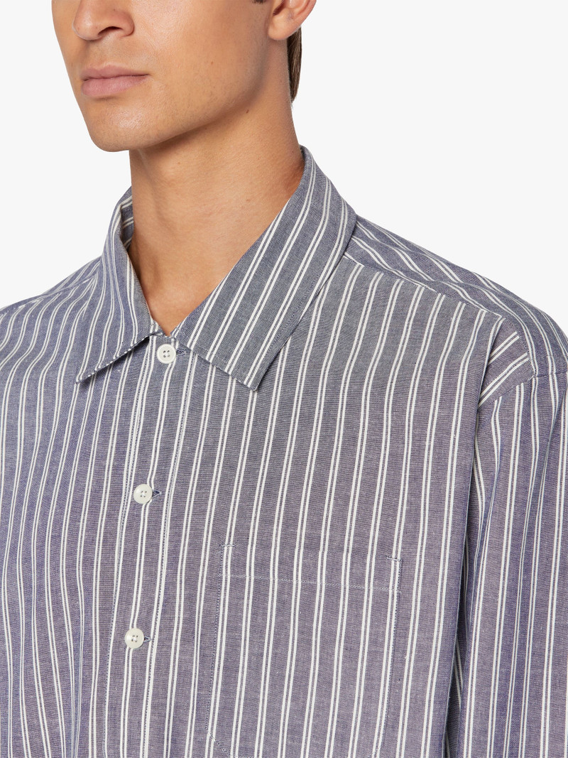 MILITARY BLUE STRIPED COTTON SHIRT | GSM-201 5