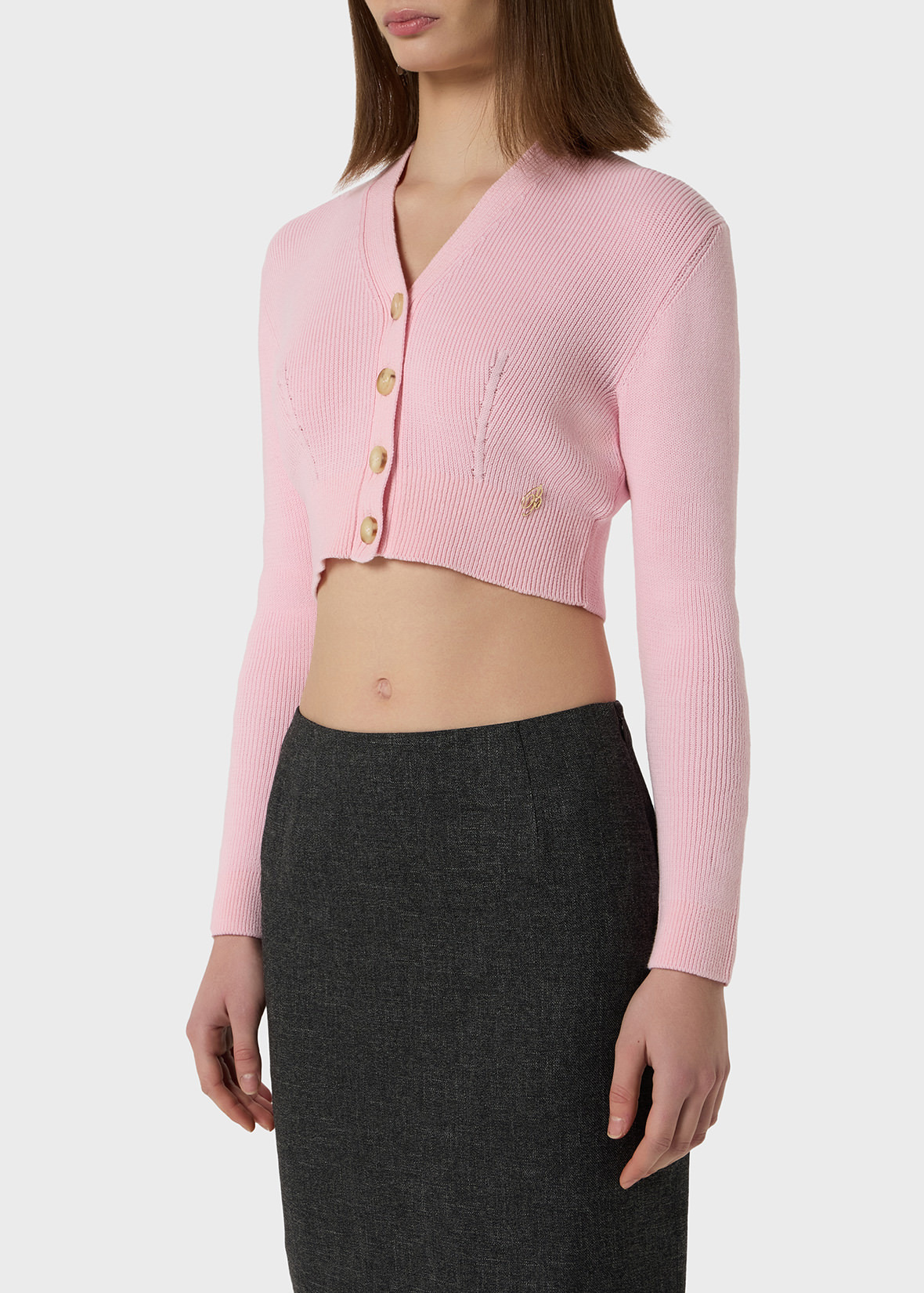 MICRO-CARDIGAN WITH FAUX-FUR COLLAR - 5