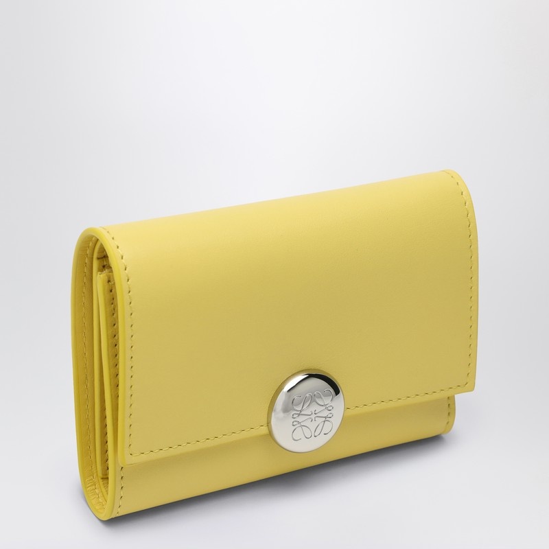 Yellow leather Pebble small wallet - 1