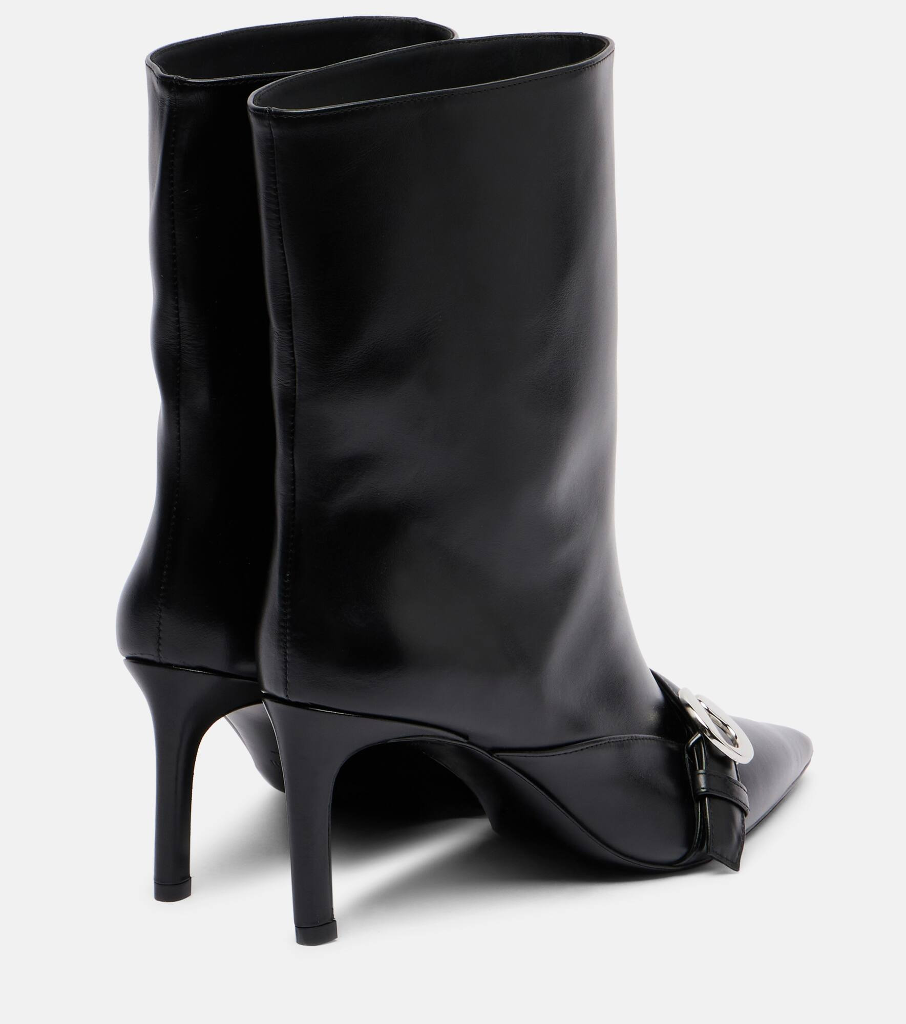 Logo leather ankle boots - 3