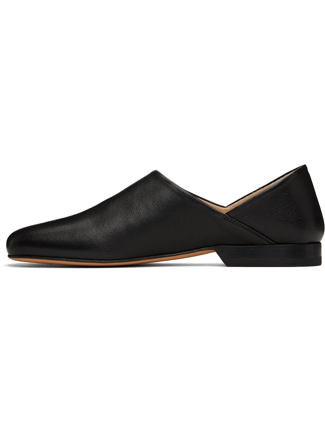 Black Leather Slippers - 3
