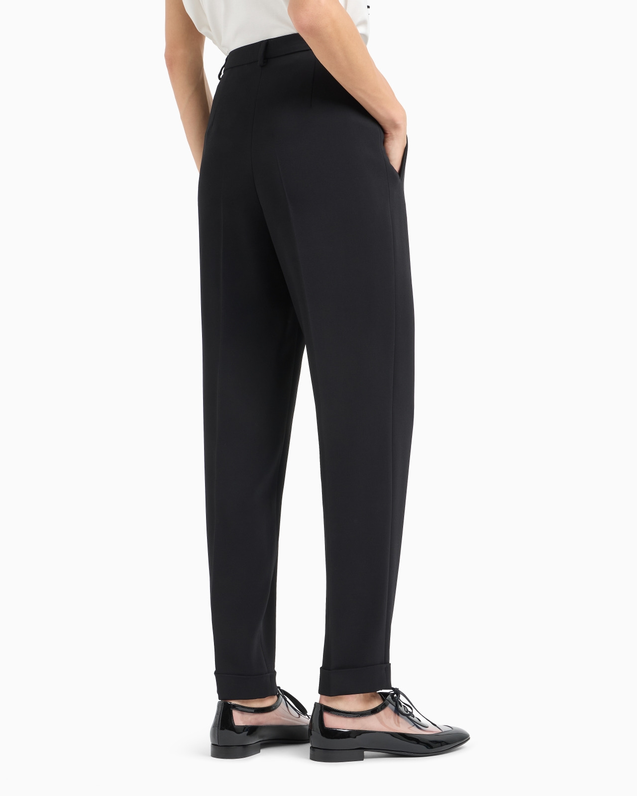 Straight-leg one-pleat trousers in viscose cady - 3
