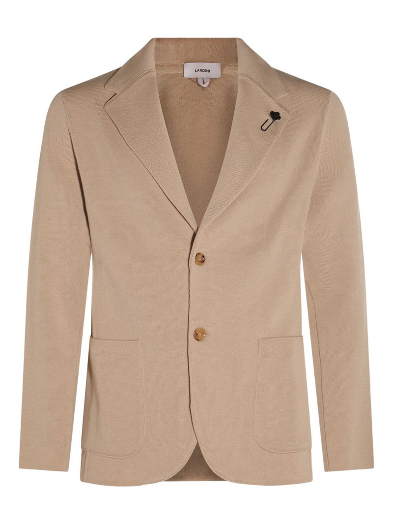 buttoned flower-embellished blazer 1