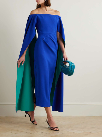 Roksanda Guiomar cape-effect off-the-shoulder crepe midi dress outlook