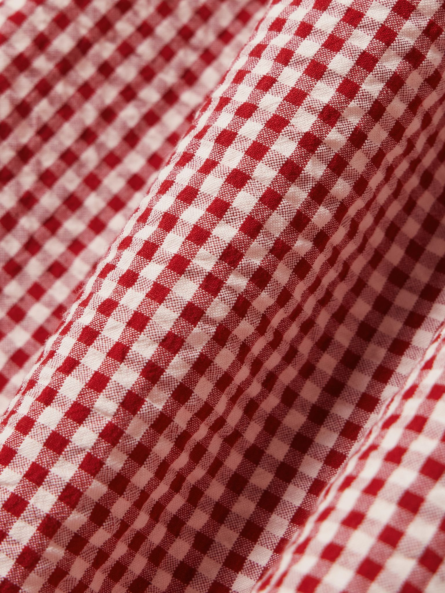 Emma gingham cotton-seersucker mini dress Red - 4