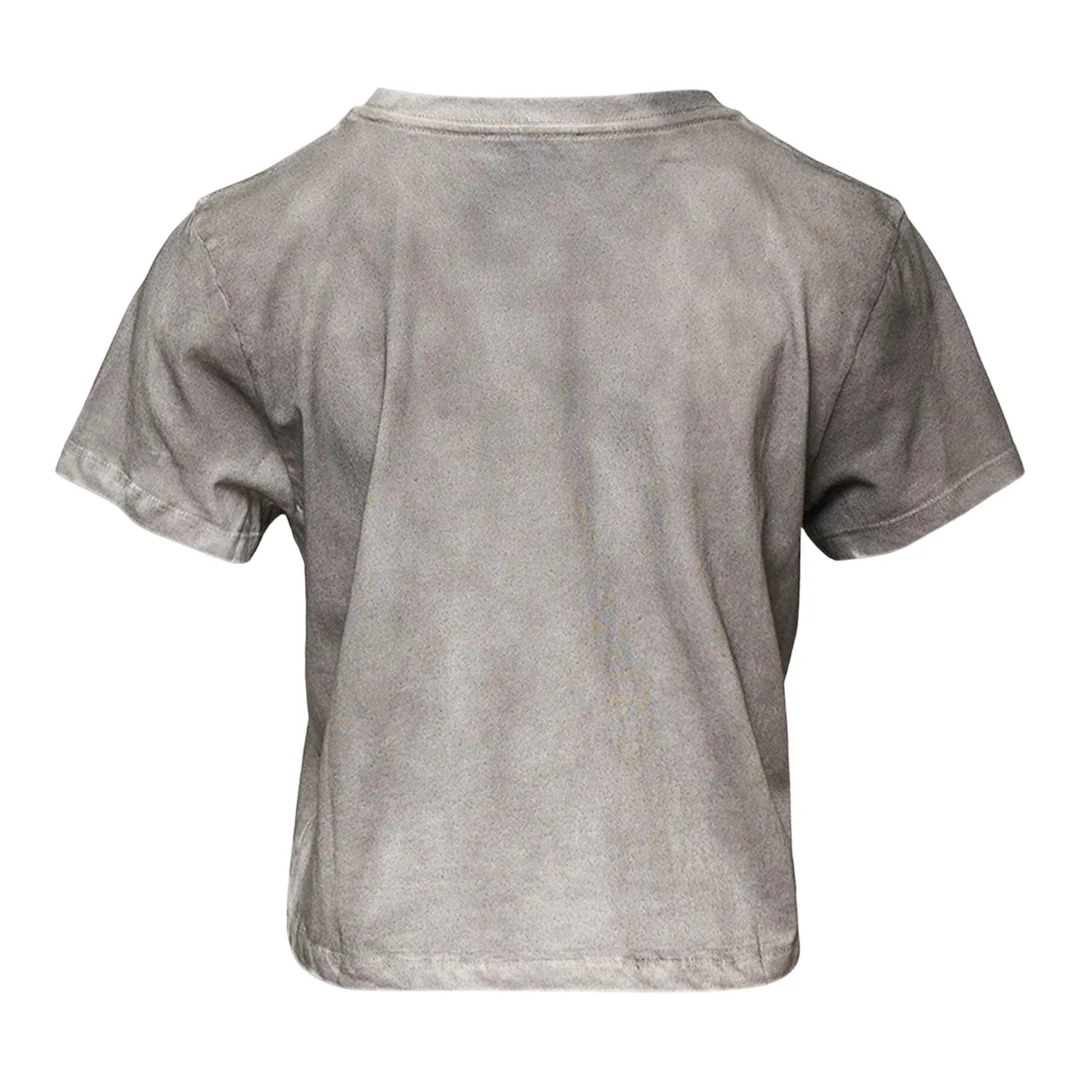 Washed Grey Cropped T-Shirt - 2