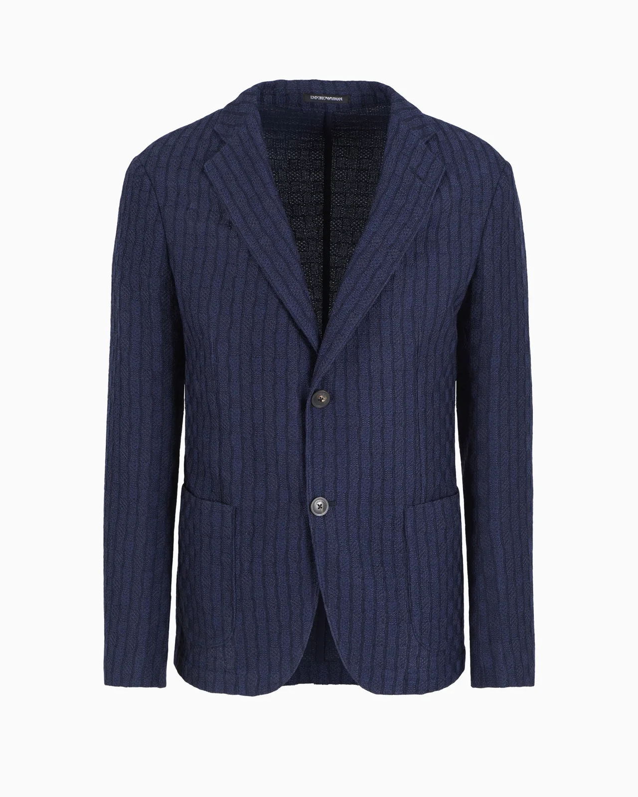 Single-breasted jacket in backed knit - 1