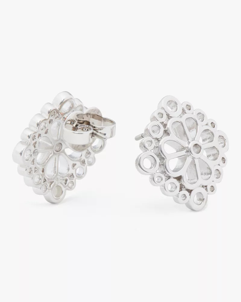 Spade Flower Lace Studs 3