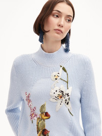 Oscar de la Renta ORCHID EMBROIDERED PORTRAIT PULLOVER - 25RE139POR_LBM ...