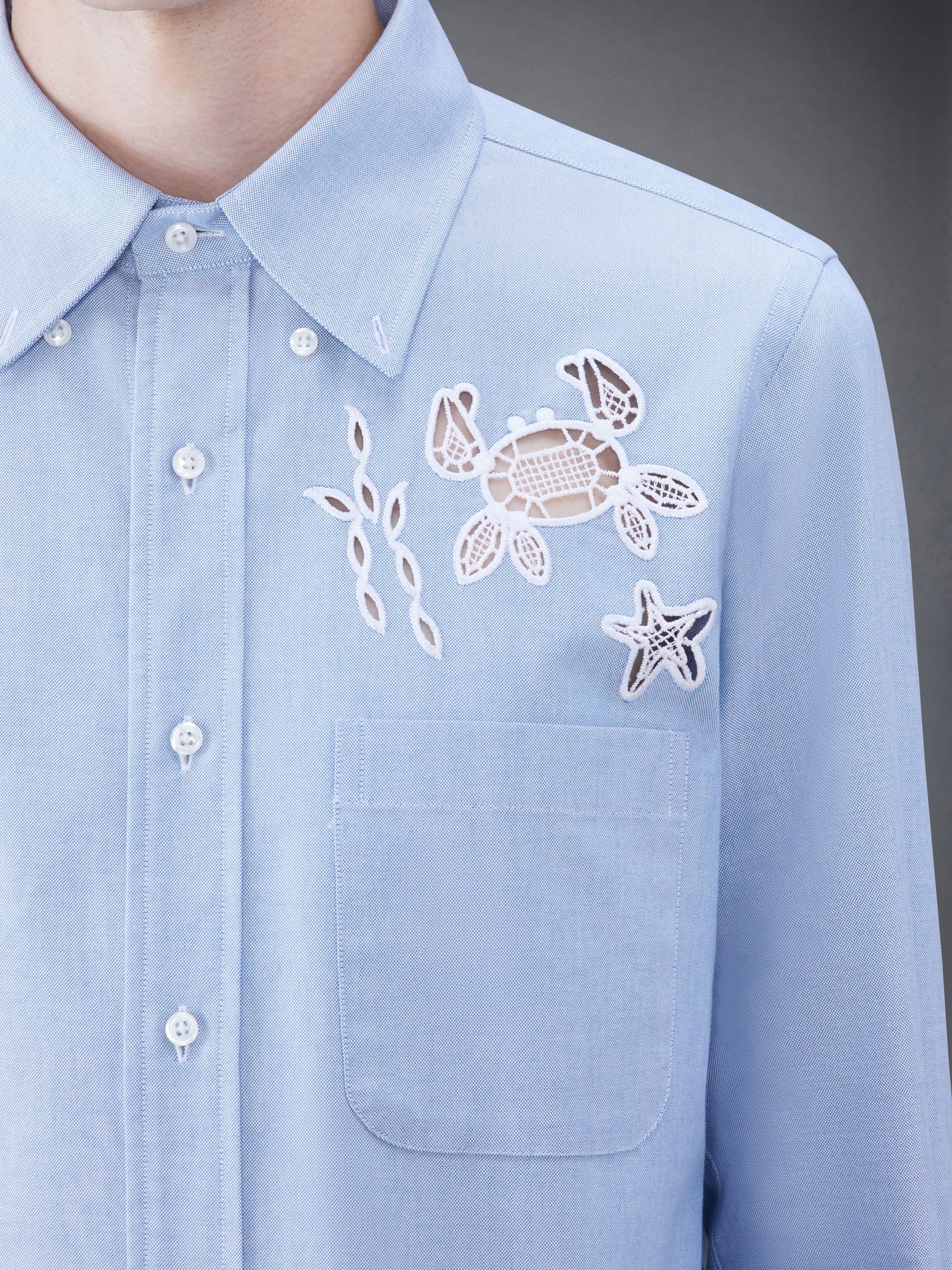 broderie-appliqué cotton shirt - 7