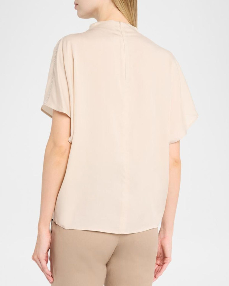 Chain-Trim Mock-Neck Shirt 3