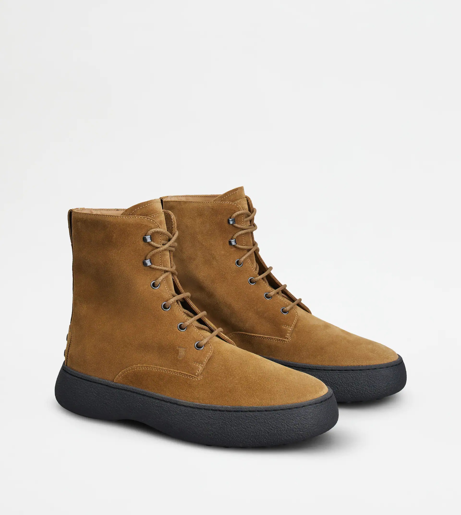 TOD'S W. G. LACE-UP ANKLE BOOTS IN SUEDE - BROWN - 3