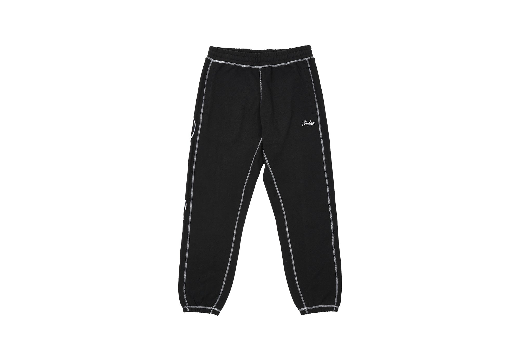 CHAIN STITCH JOGGERS BLACK - 1