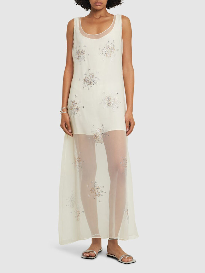 rabanne Chiffon mousseline long dress outlook