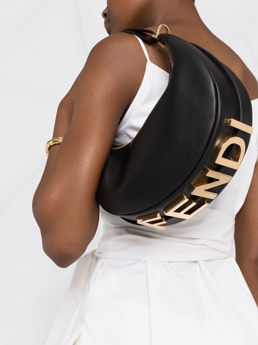 Fendigraphy leather shoulder bag - 3
