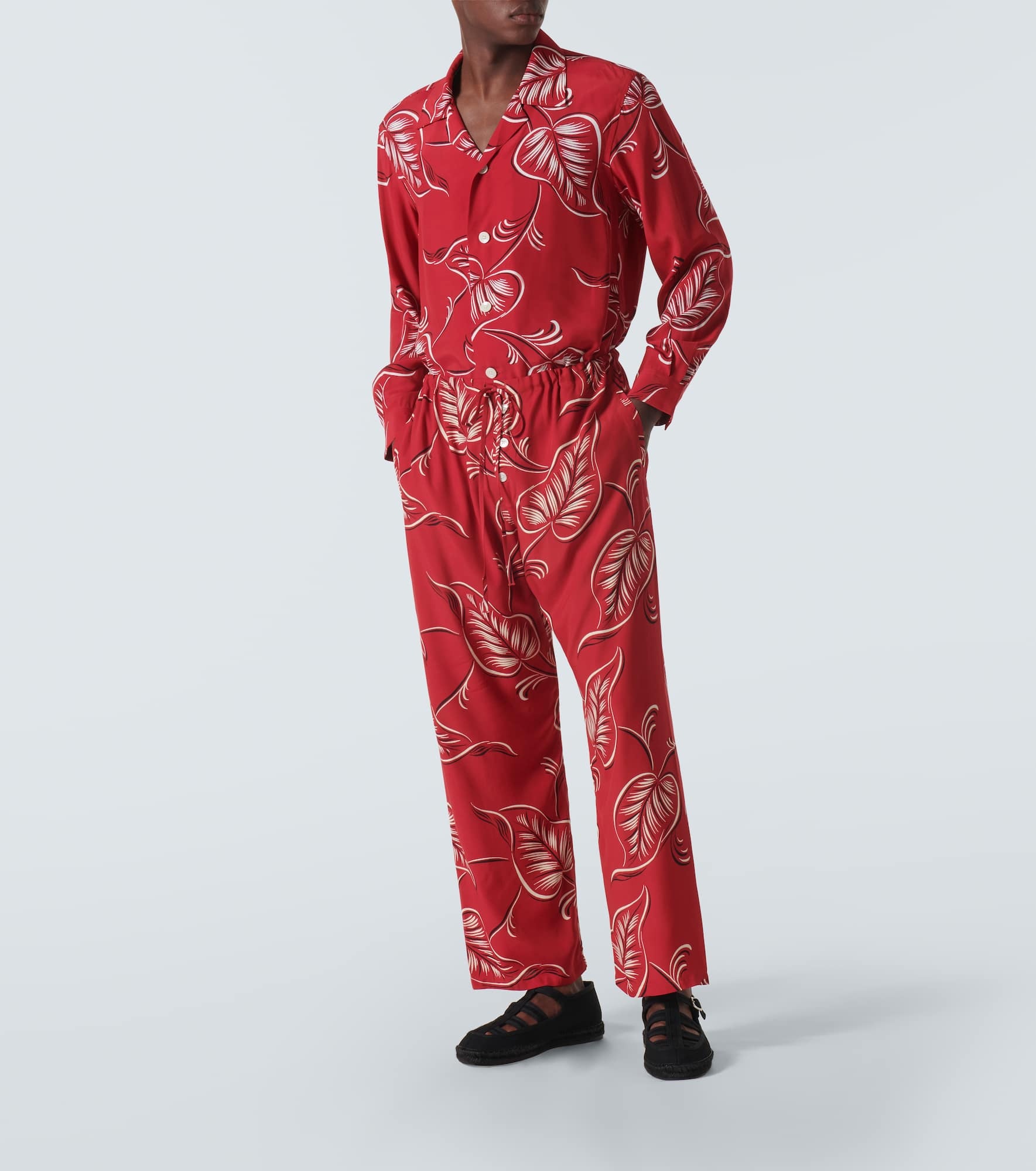Creeping Begonia printed pajama pants - 2