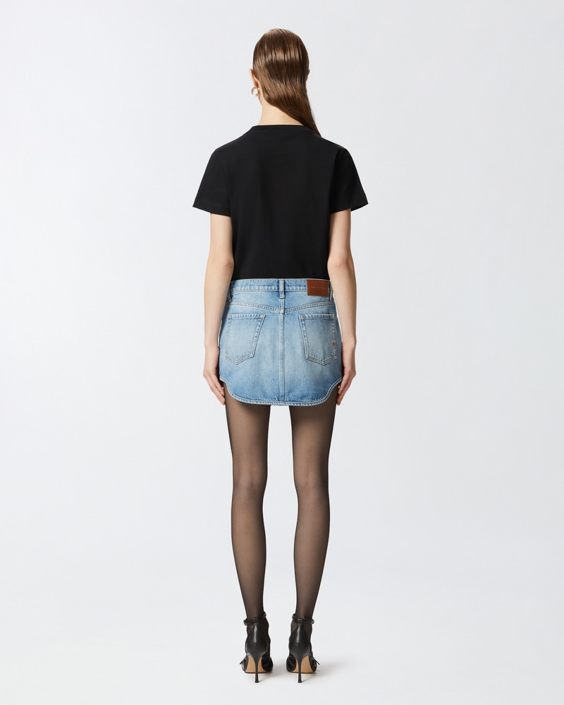 DENIM MINI SKIRT WITH MINI RHINESTONES 4