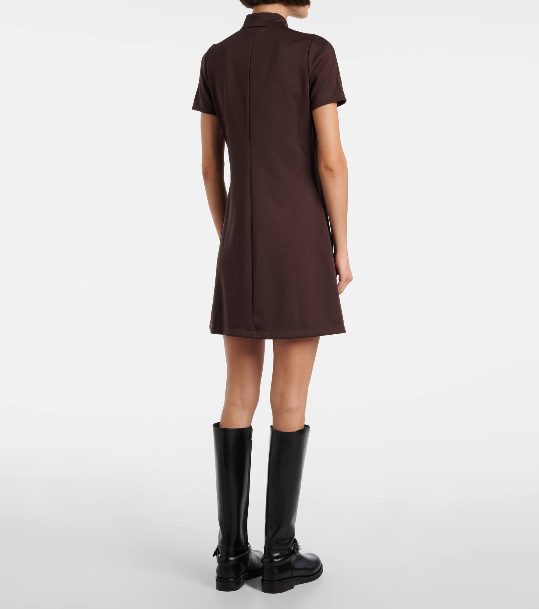 Interlock jersey zip-up minidress - 3