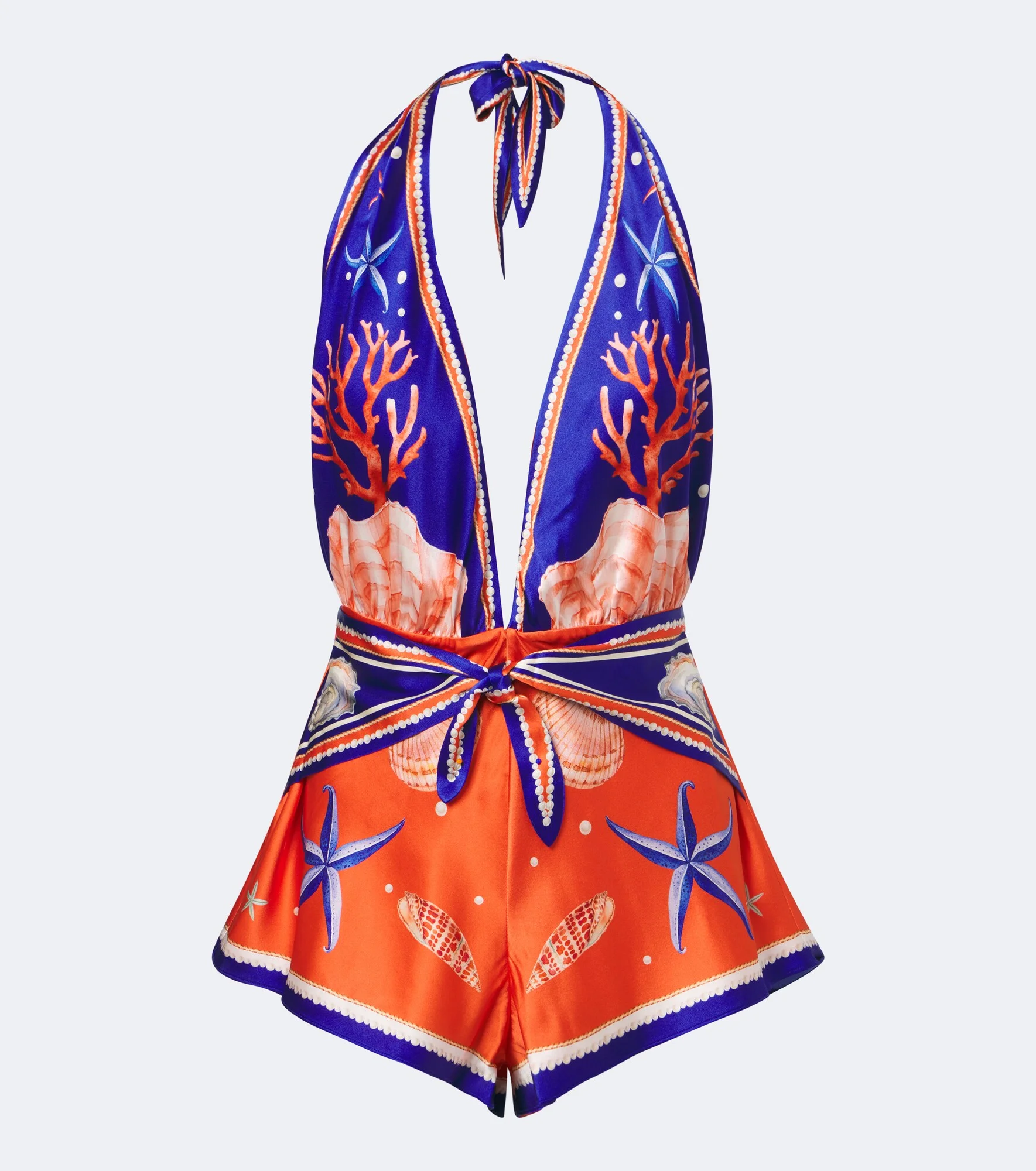 Ledda printed silk-blend romper - 1