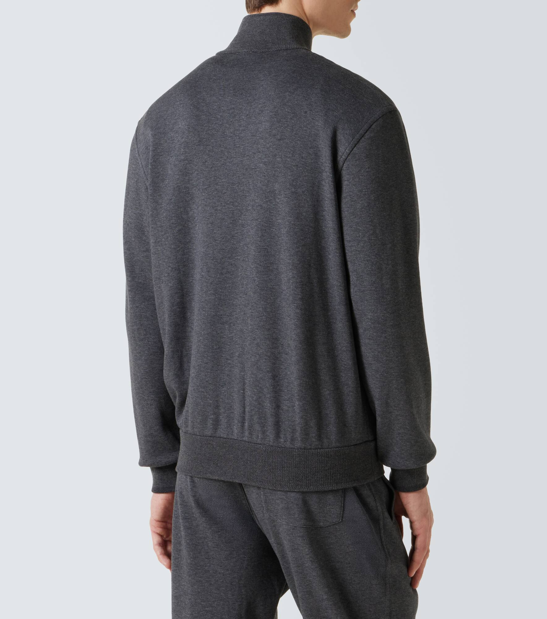 Cotton-blend zip-up sweatshirt - 4
