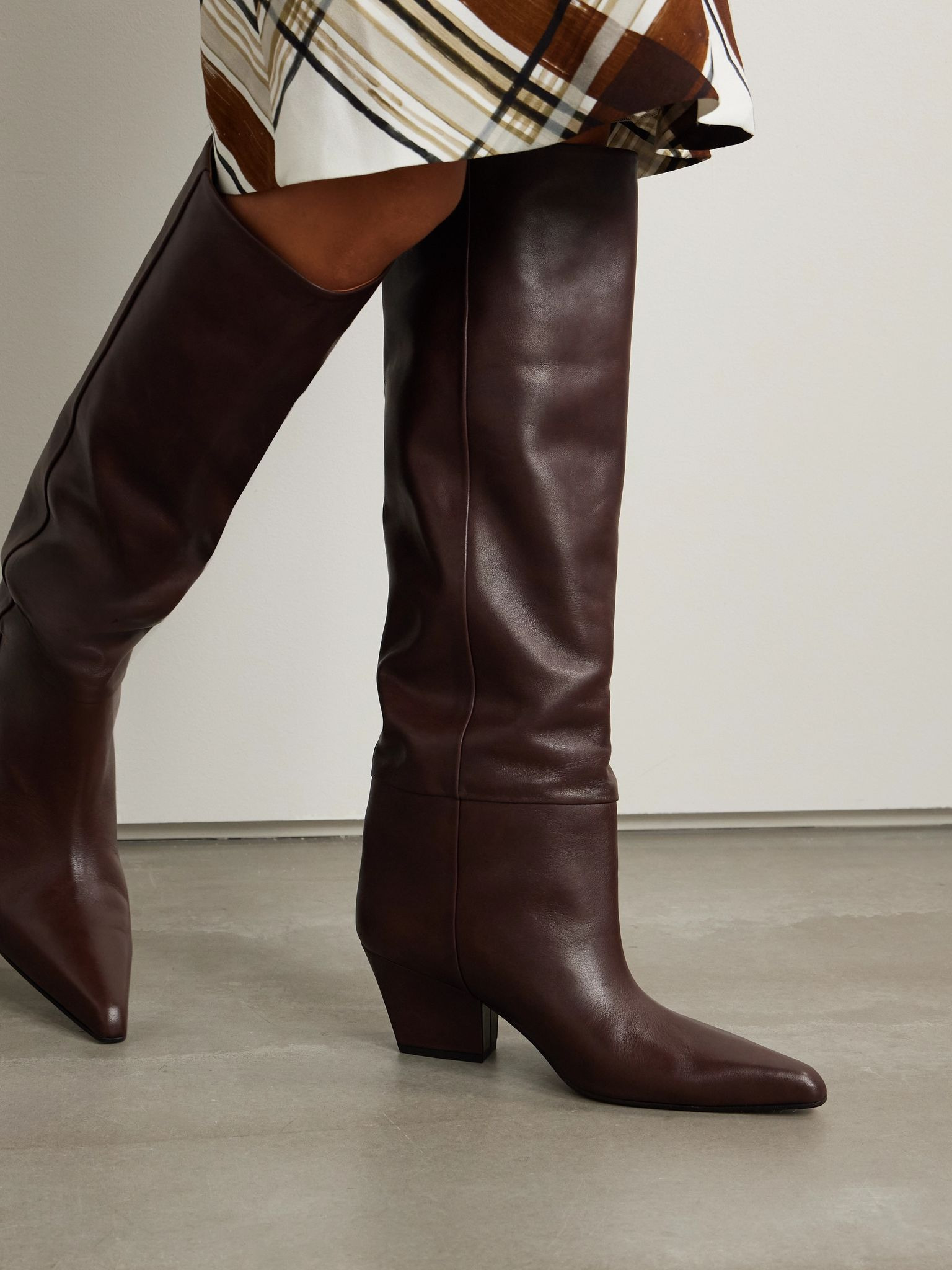 Jane leather knee boots Brown - 2