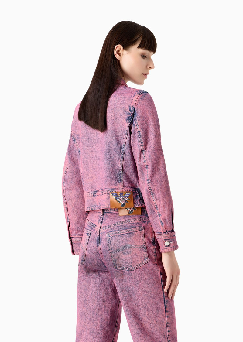 Emporio Armani Sustainability Values Capsule Collection over-dyed organic Lyocell-blend denim jacket 3