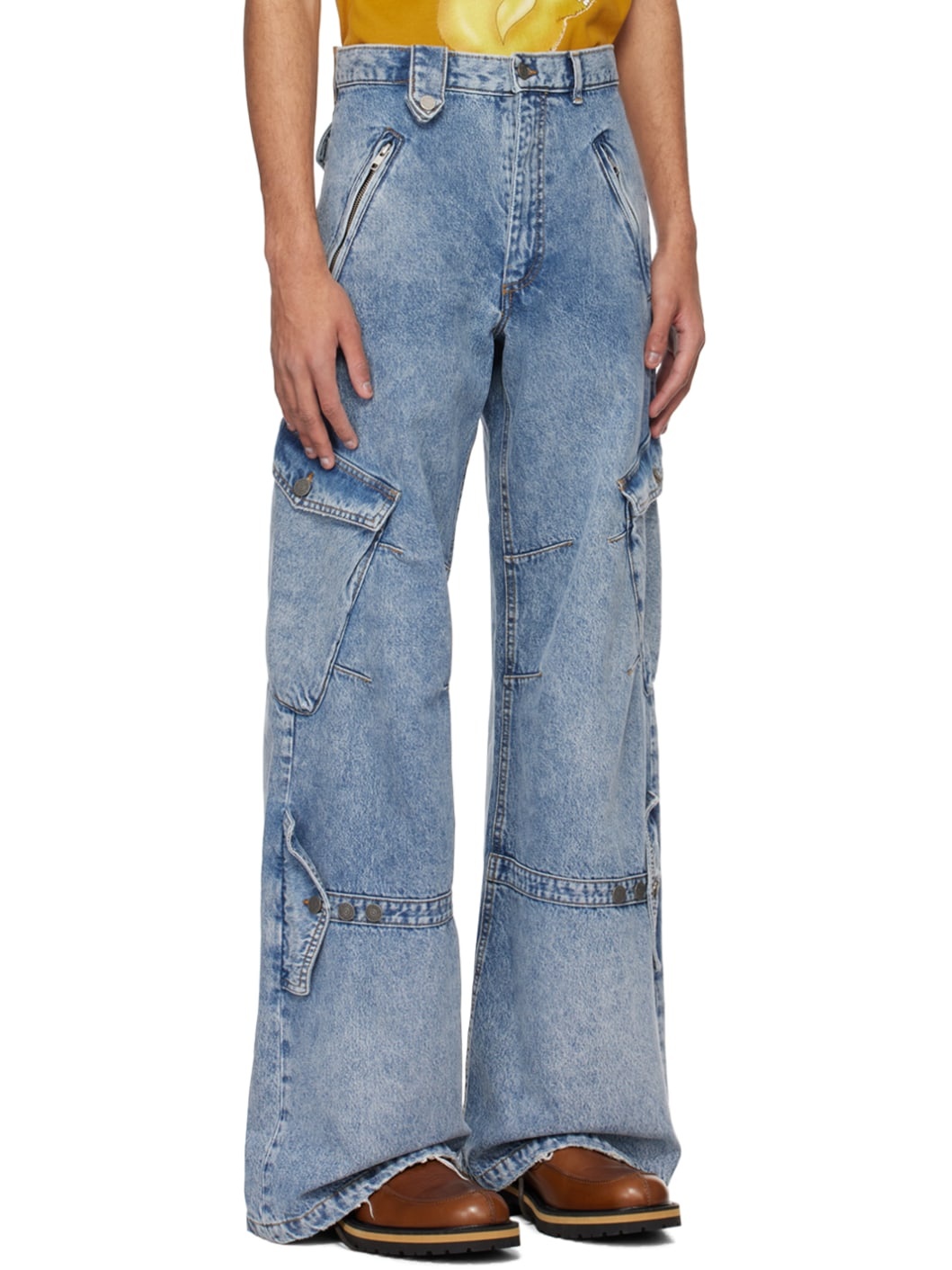 Blue Cargo Pocket Jeans - 2