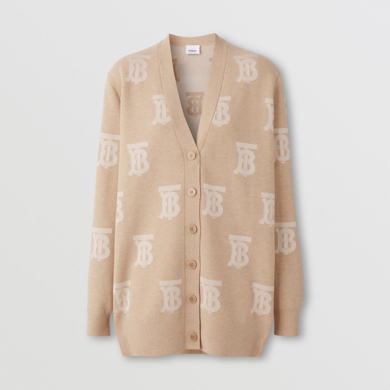 Monogram Wool Silk Blend Oversized Cardigan - 1