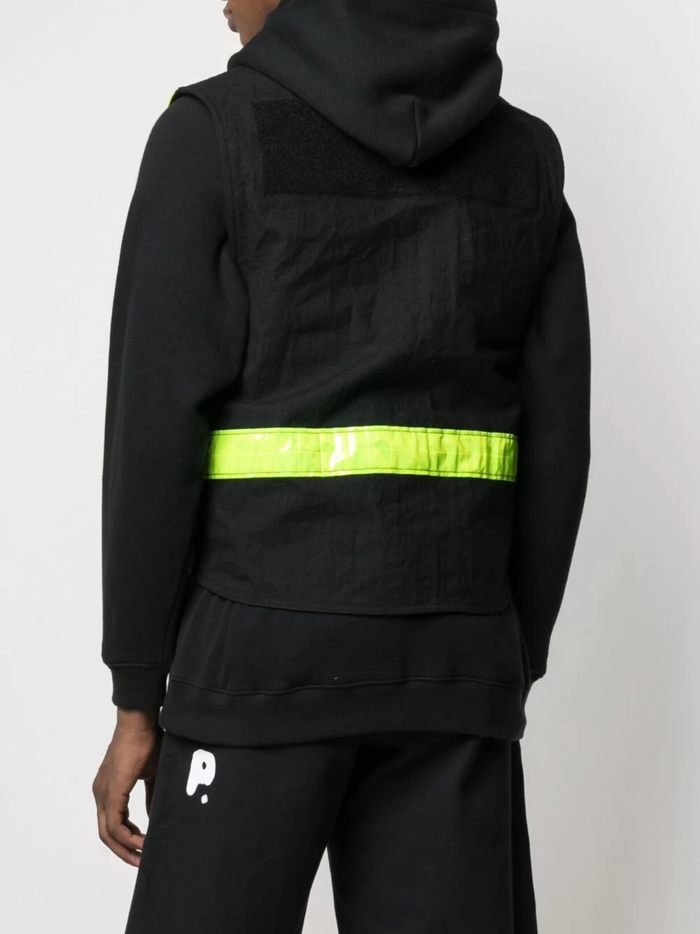 layered reflective-detail hoodie - 5