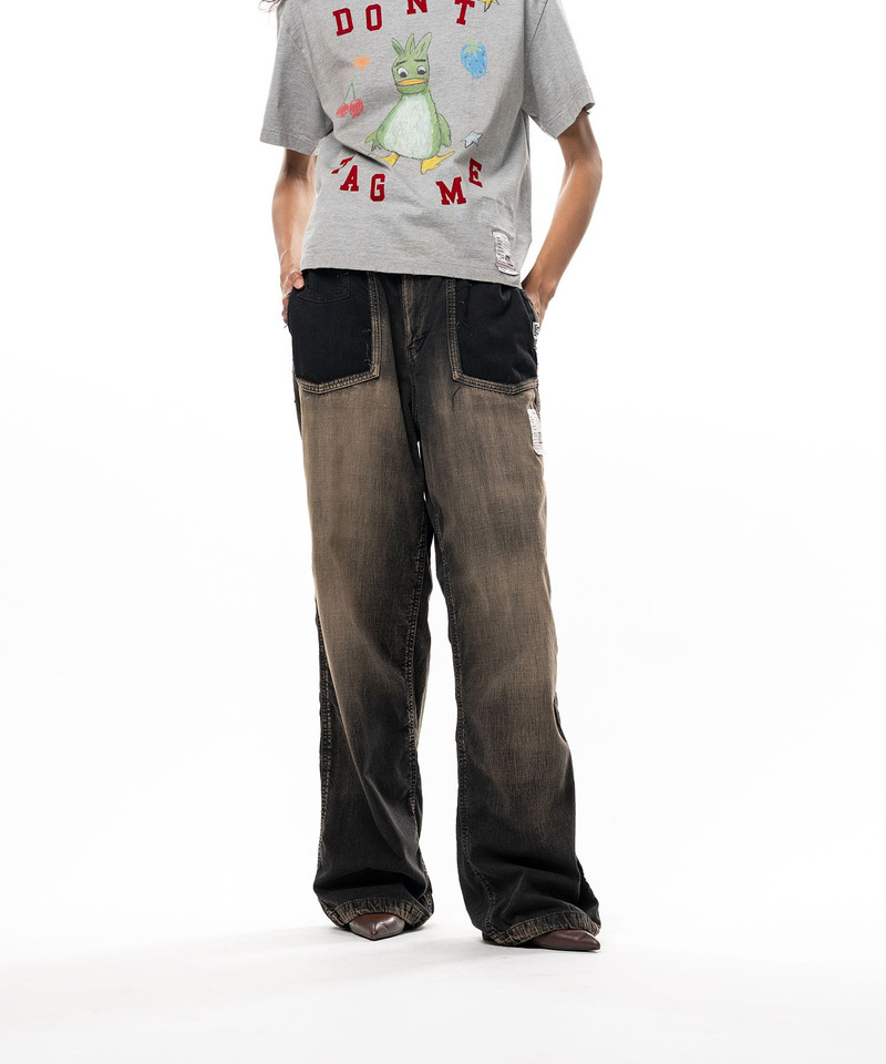 Cut-Out Pocket Denim Pants 3