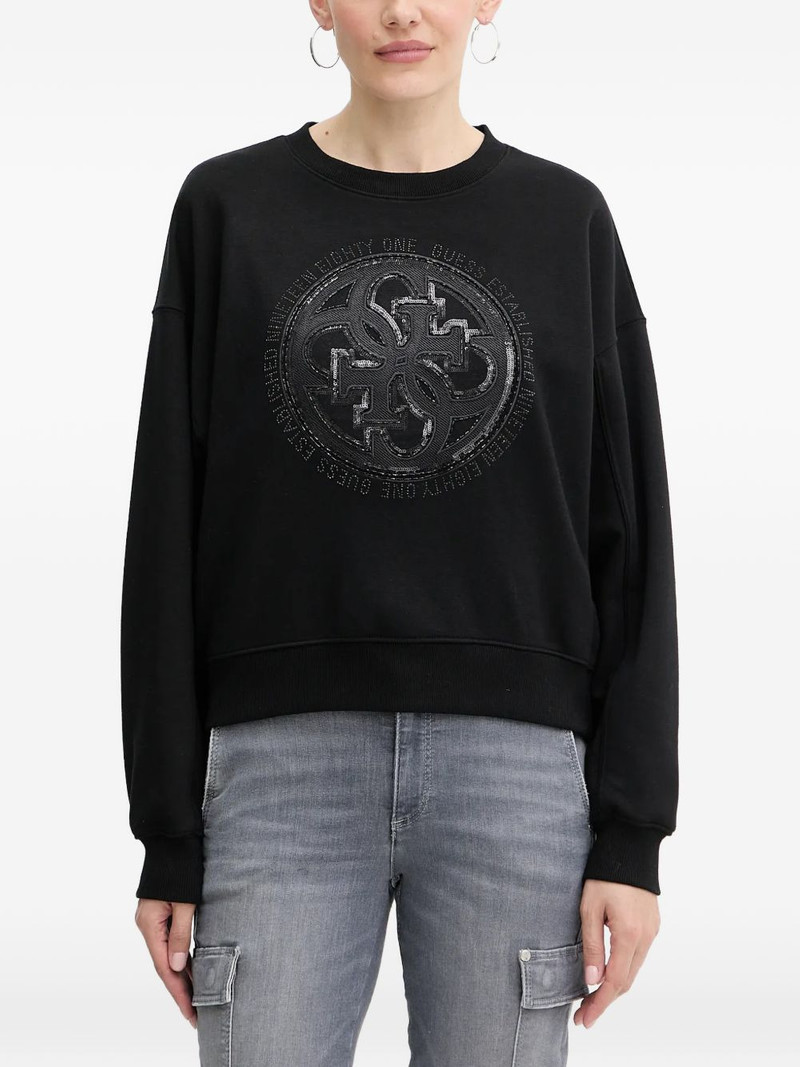 sequin-embellishment logo sweatshirt 1