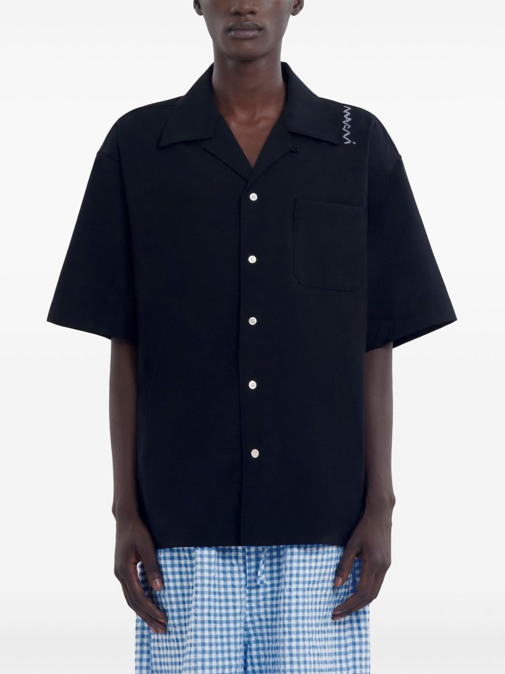 spread collar shirt - 3