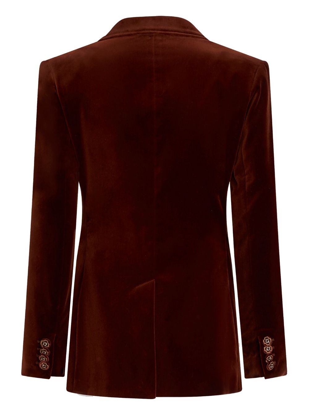 double-breasted velvet blazer - 2