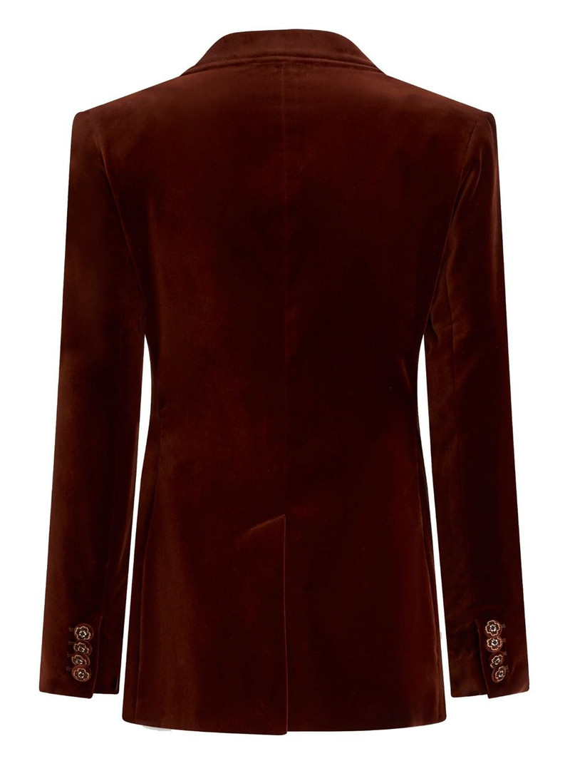 Etro double-breasted velvet blazer outlook