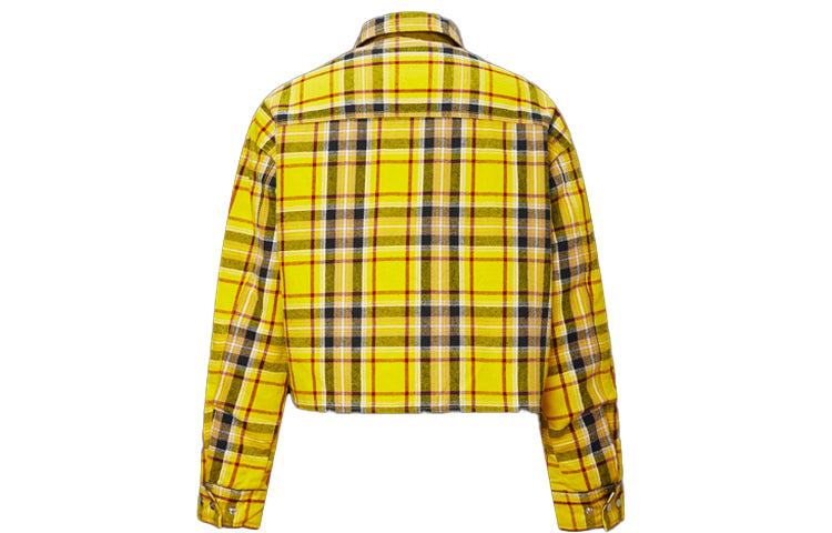 (WMNS) Converse Reversible Plaid Shirt Jacket 'Yellow' 10019436-A03 - 2