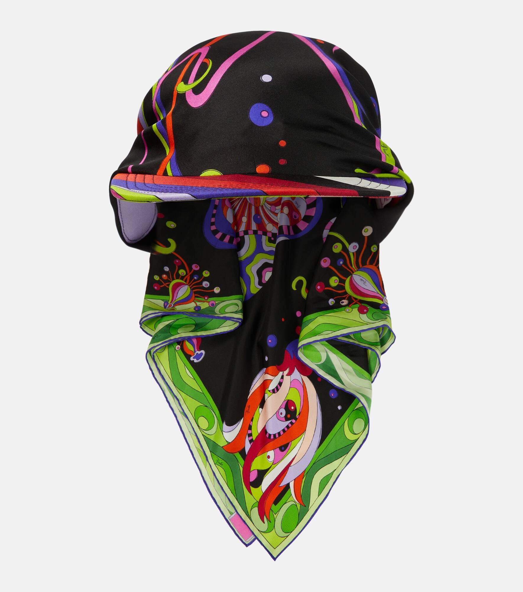 Printed silk twill cap - 1