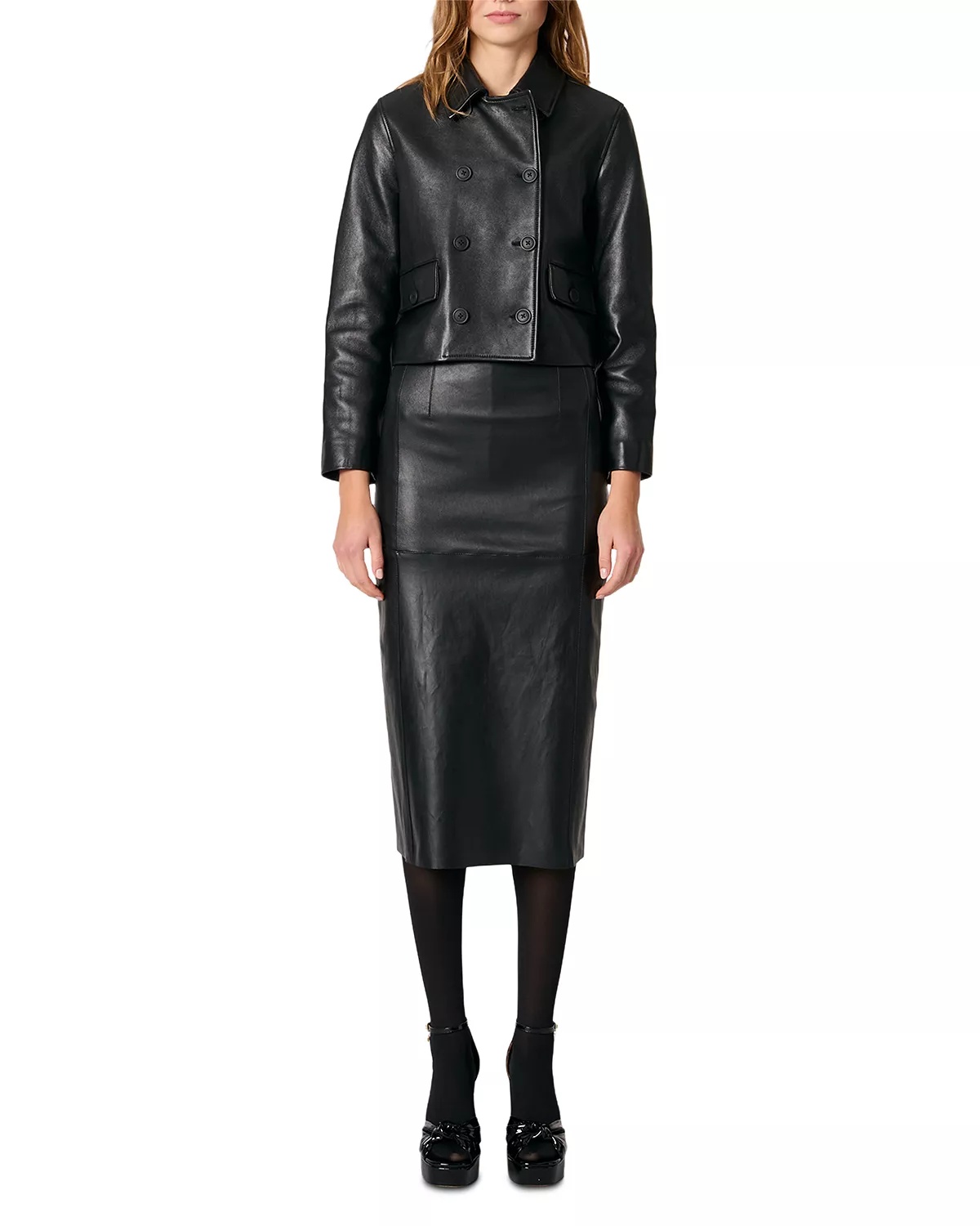 Cropped Leather Jacket - 8