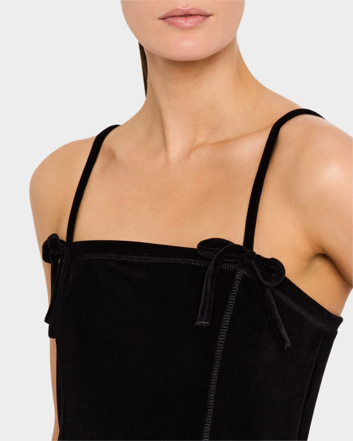 Heavy Velour Strappy Mini Dress - 5
