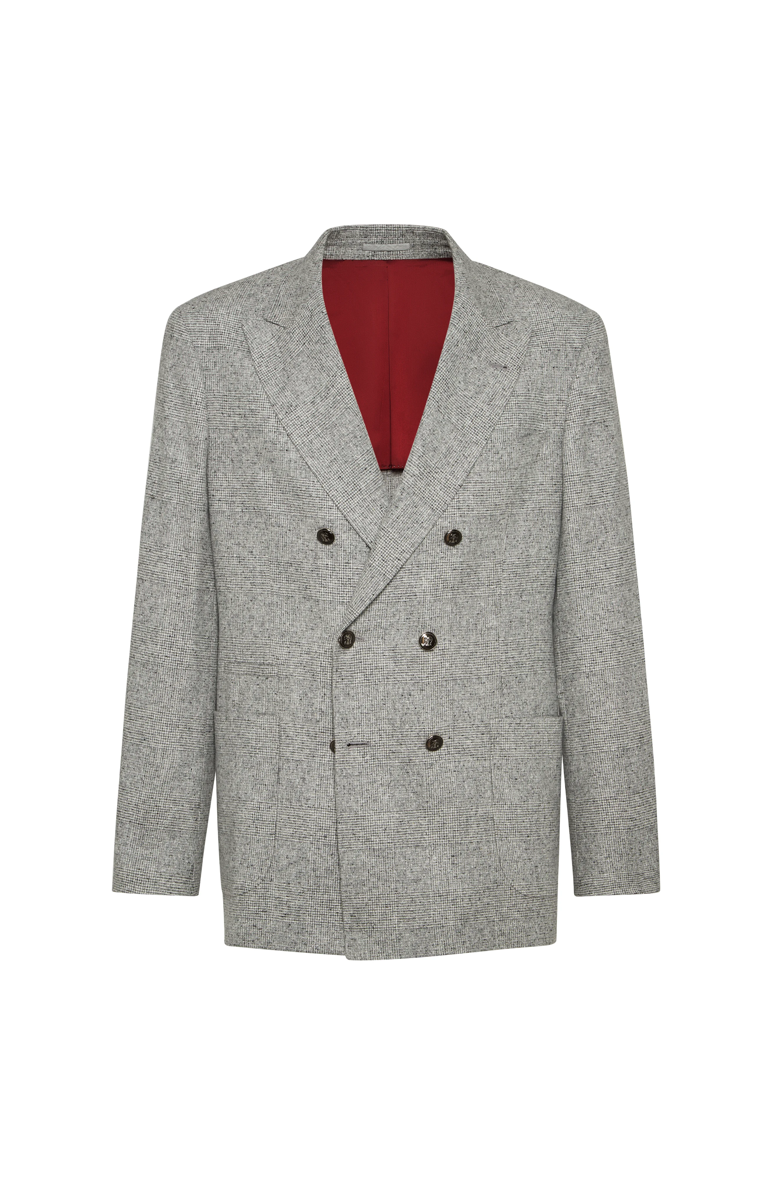 Brunello Cucinelli Prince of Wales deconstructed blazer in Light Grey at Nordstrom - 1