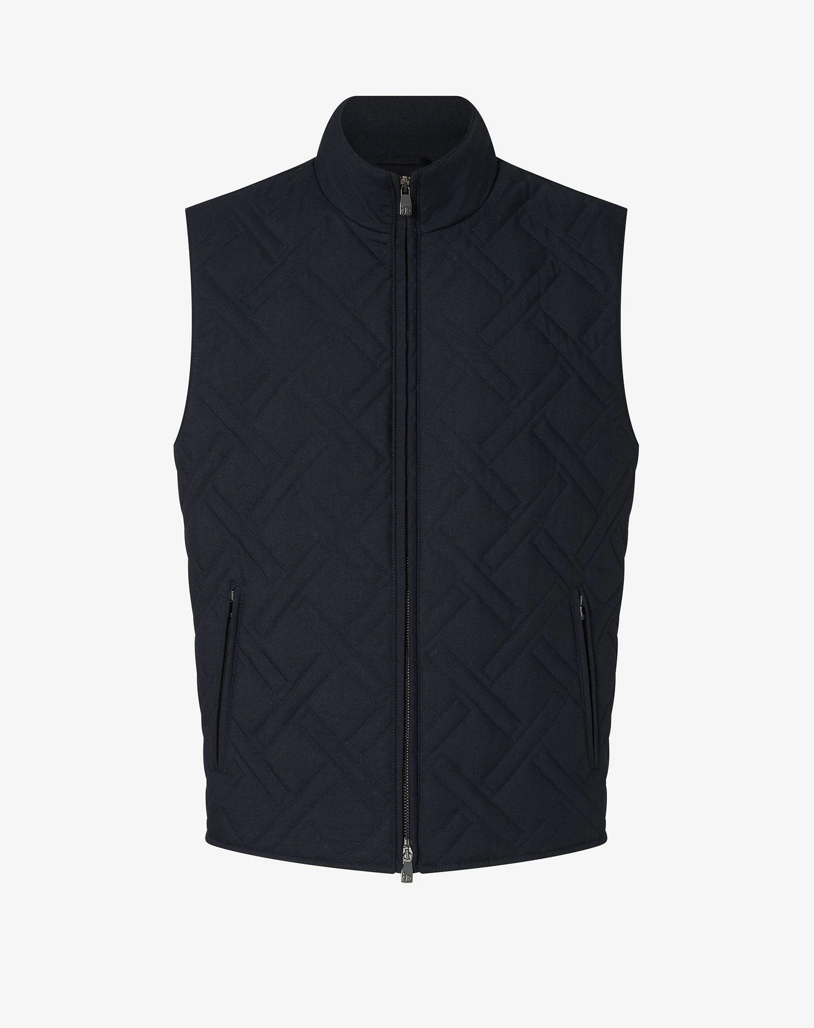 Blue padded vest in technical fabric - 1