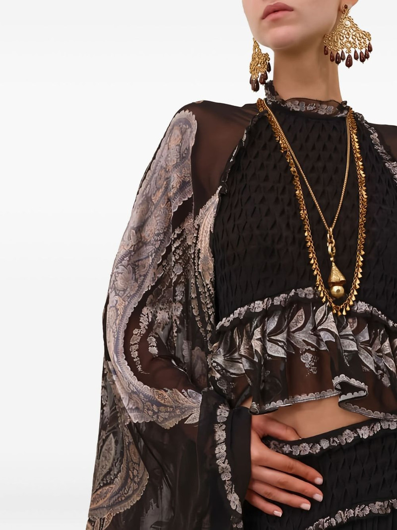 Zimmermann Dream Burnout ruffled blouse outlook