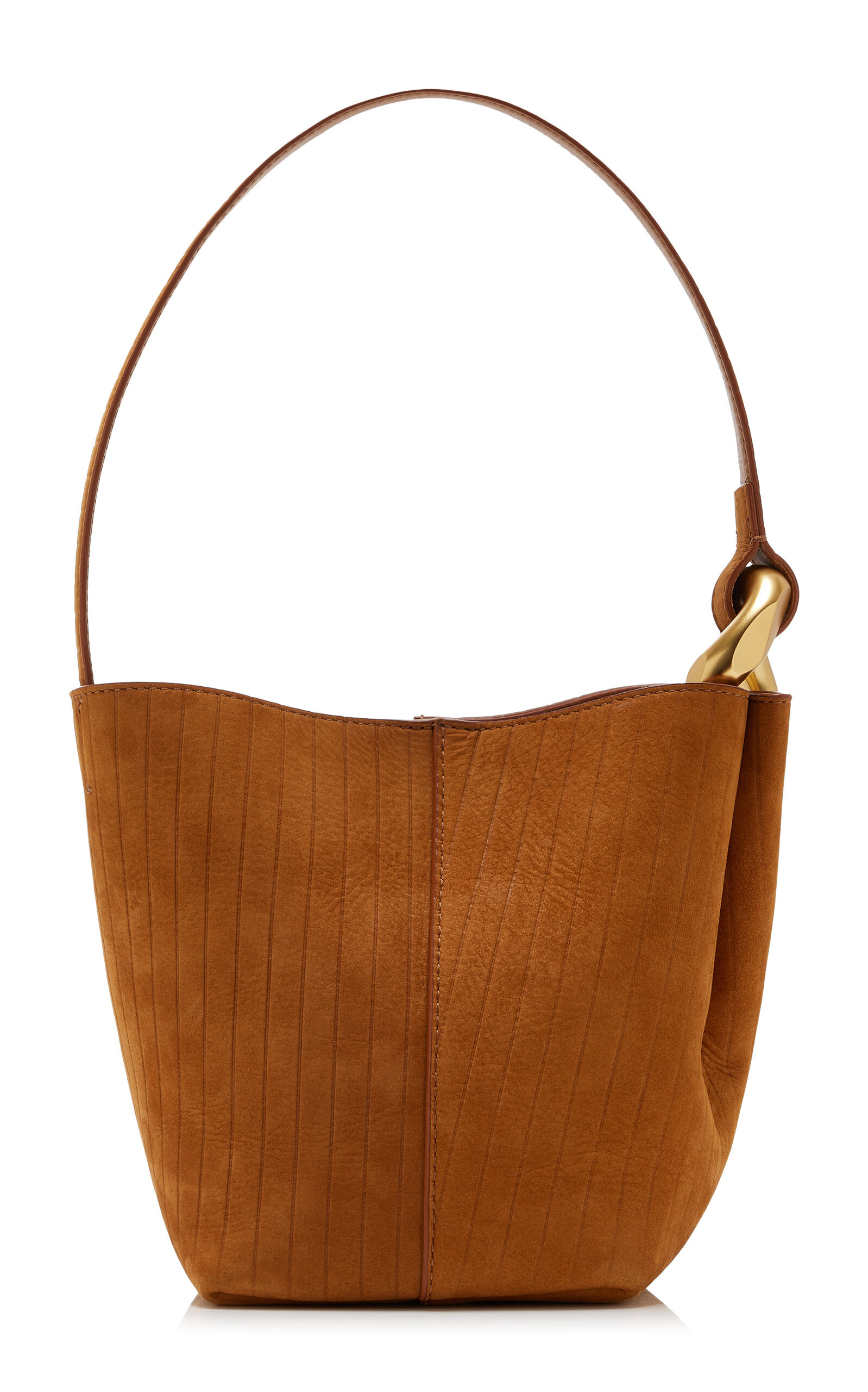 The JWA Corner Small Leather Bucket Bag brown - 4