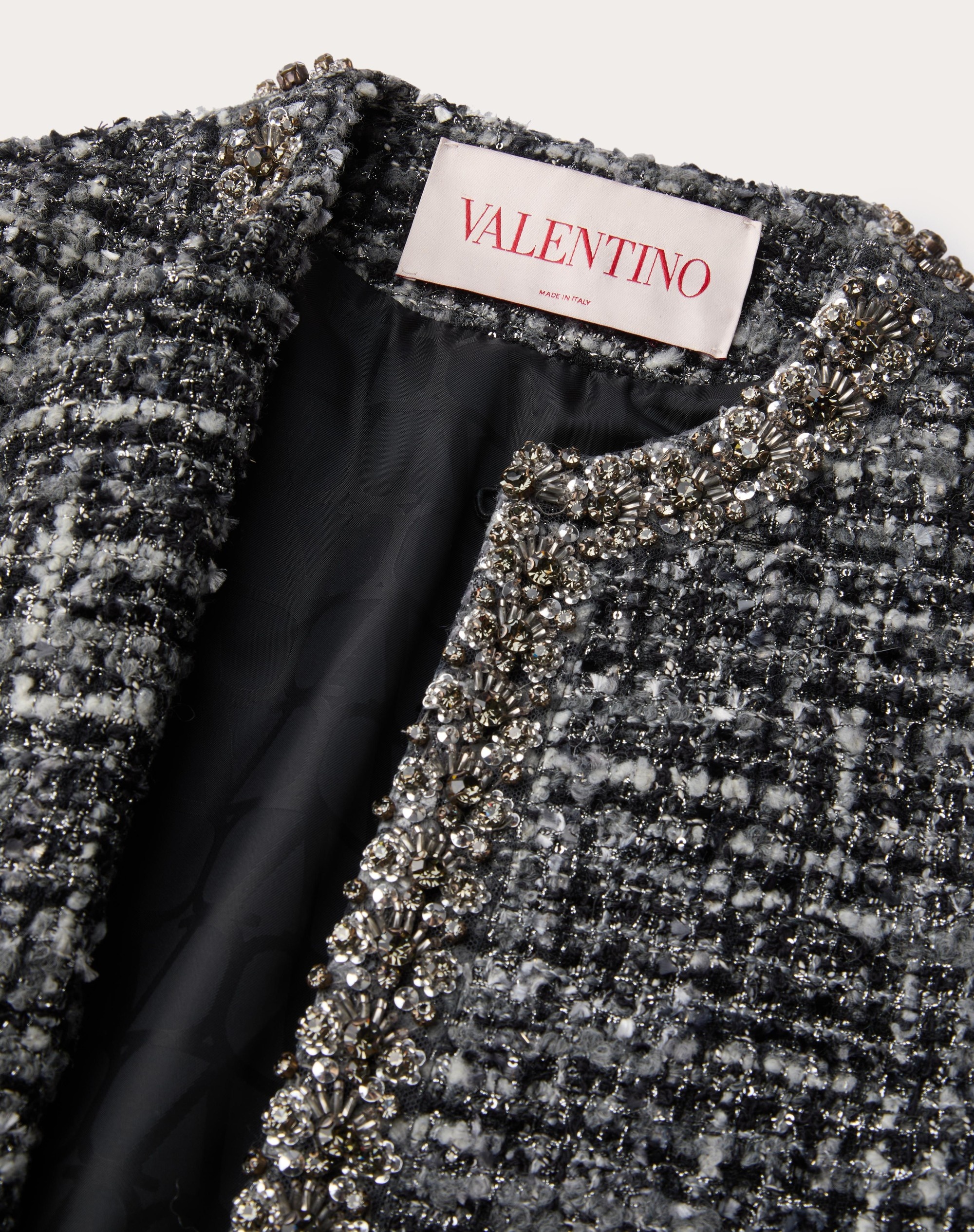 TWEED MELANGE EMBROIDERED COAT - 3