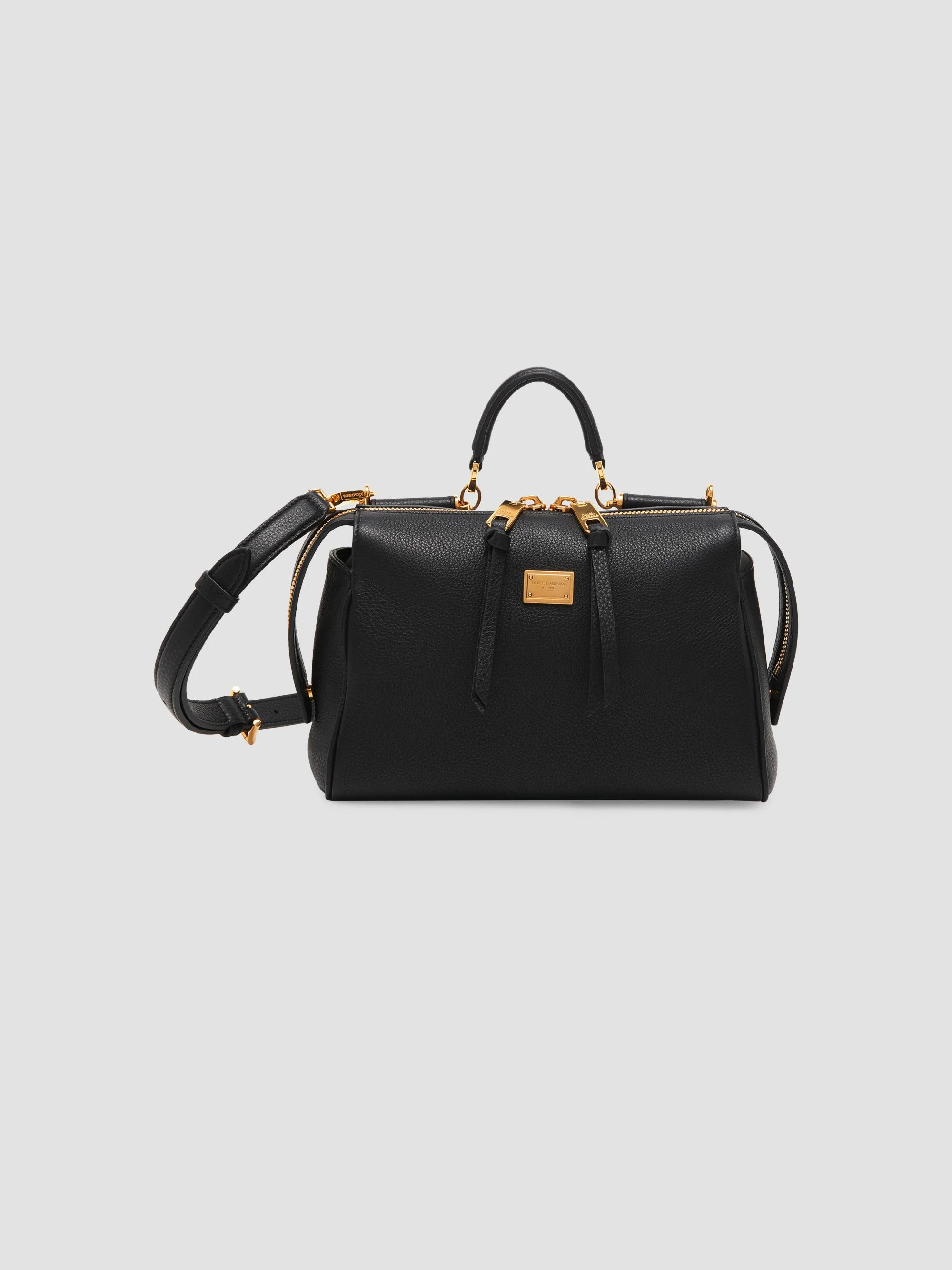 Women's Vittoria Leather Top Handle Bag - Nero - 1