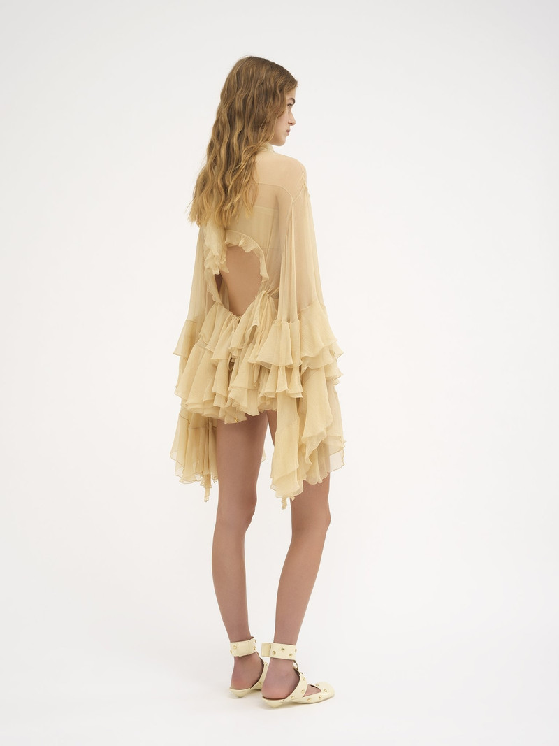 RUFFLED MINI DRESS IN SILK MOUSSELINE 5
