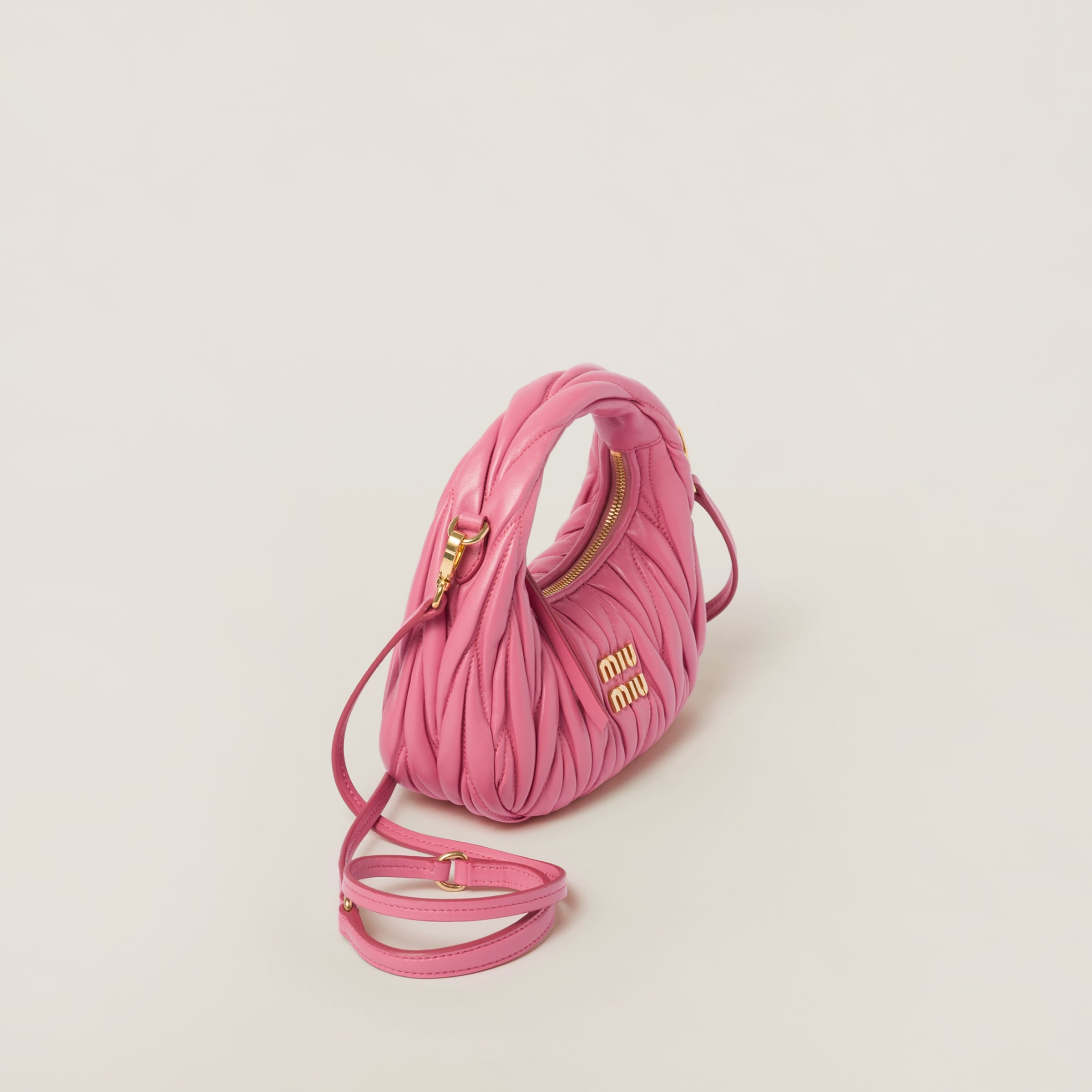 Wander matelassé nappa leather hobo mini-bag - 3