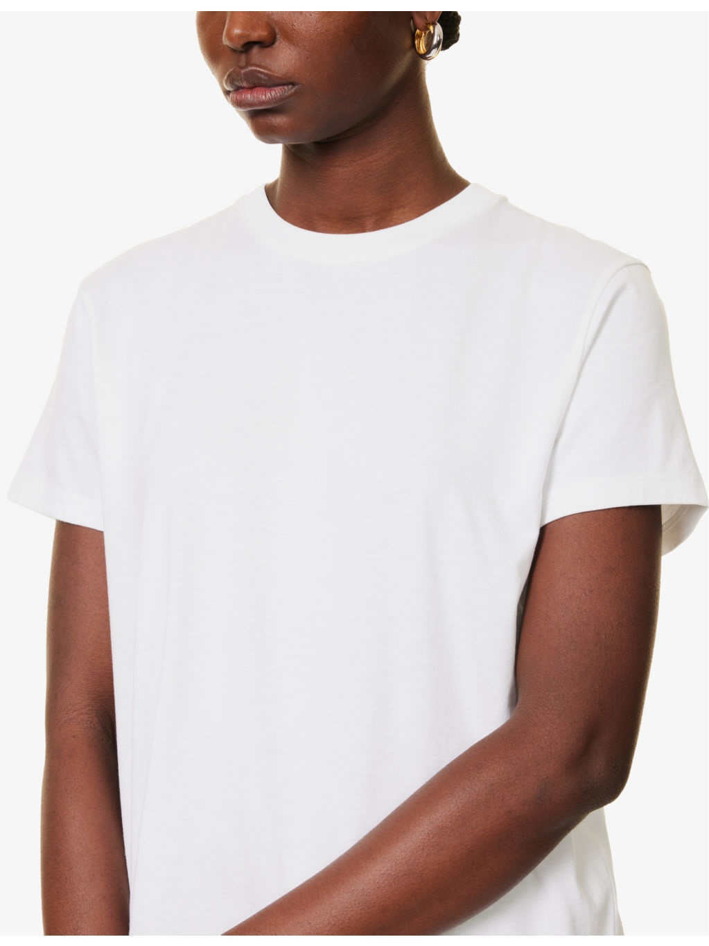 Round-neck ribbed-trim cotton-jersey T-shirt - 5