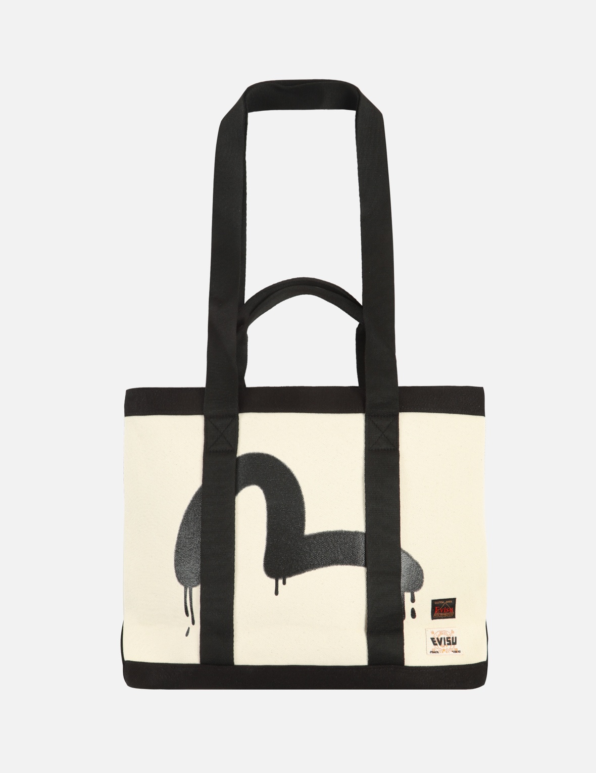 GRAFFITI SEAGULL PRINT CANVAS TOTE BAG - 2