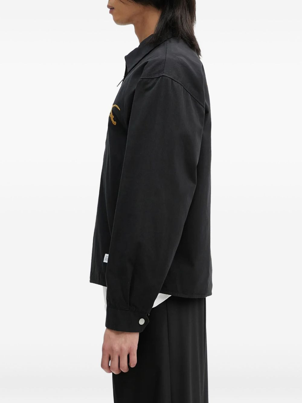 Souvenir embroidered-detail zip-up shirt jacket - 2